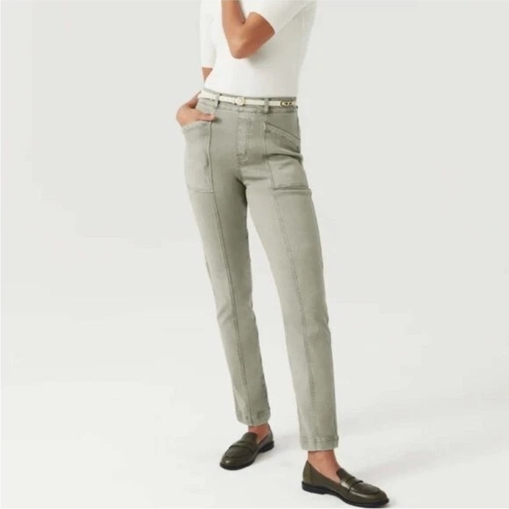 SPANX Stretch Twill Straight Leg Pant Olive NWT XS